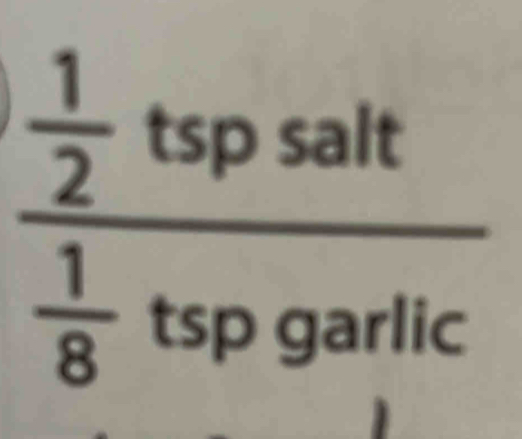  1/2  tsp salt
 1/8  tsp garlic