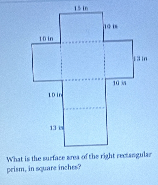 prism, in square inches?