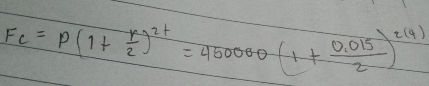 F_r(1+ r/2 )^2t=450000(1+ (0.015)/2 )^2(4)