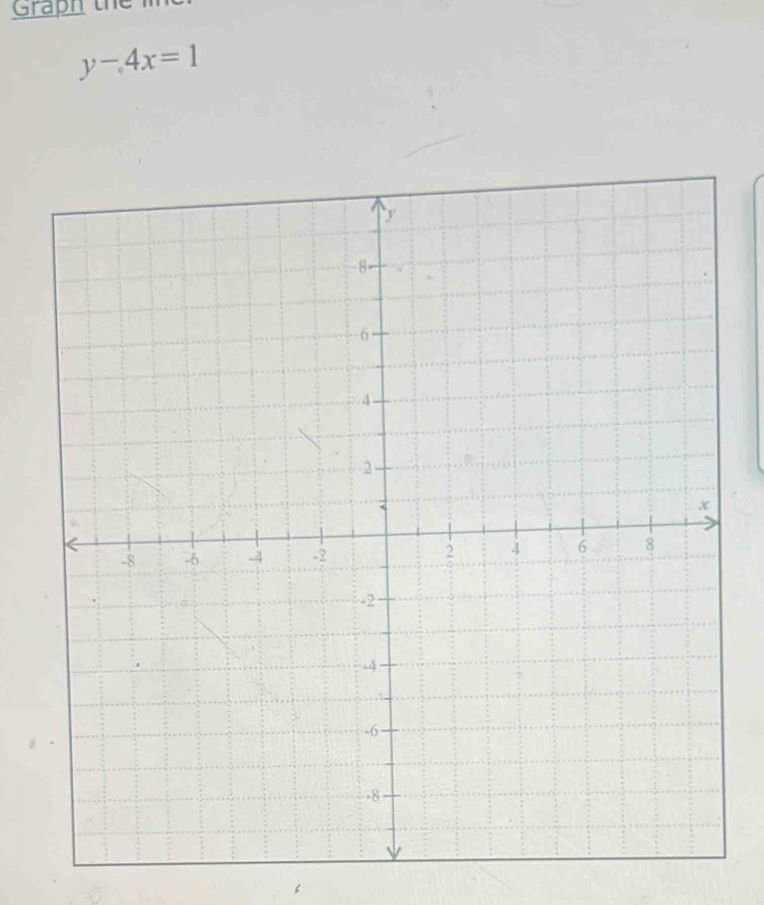 Graph the
y-4x=1