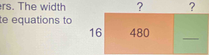 rs. The width 
te equations to