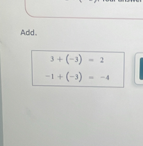 Add.
3+(-3)=2
-1+(-3)=-4