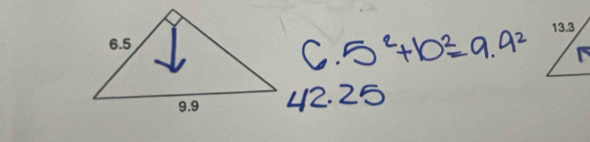 5^2+b^2=9.9^2
42. 25