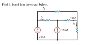 Find I_1,I_2 and I_3 in the circuit below.