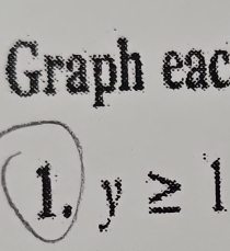 Graph eac 
1. y≥ 1