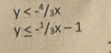 y
y≤ -^1/_3x-1