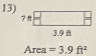 Area a=3.9ft^2