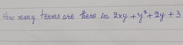 How many terms are there in 2xy+y^2+2y+3