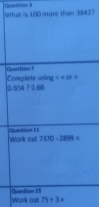 W2?
Q
C
0
Work out 75/ 3=