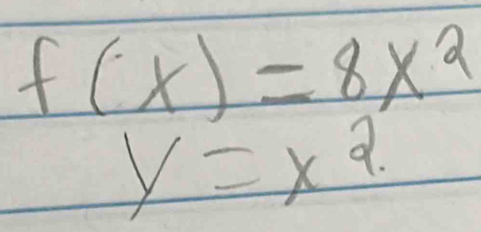 f(x)=8x^2
y=x^2