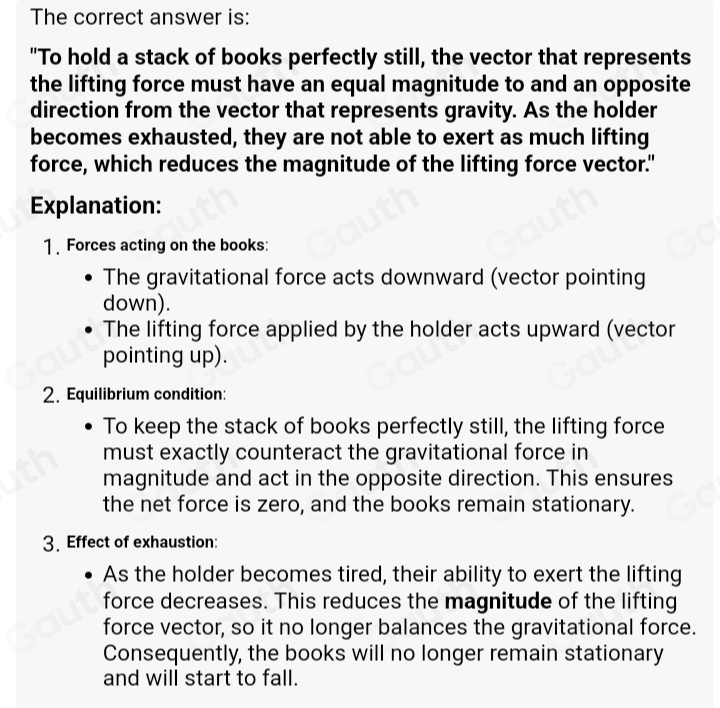 Solved: Use vectors to explain why it is difficult to hold a heavy ...