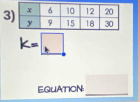 3
k=
EQUATION: