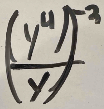 (frac y^4)y^(-3)