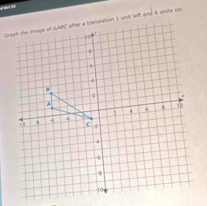 Oct 23
after a translation 1 unit left and 6 units up.