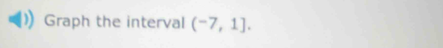 Graph the interval (-7,1].