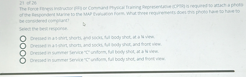 Solved: of 26 The Force Fitness Instructor (FFI) or Command Physical ...