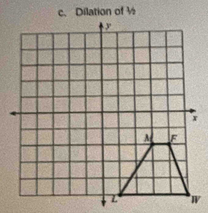 c、 Dilation of ½