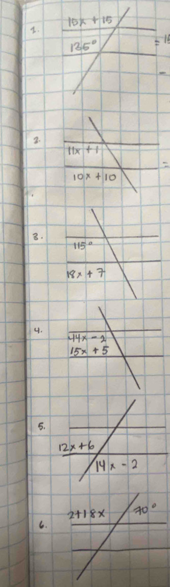 15x+15
3.
135°
=15
3.
3.
4.
5.
6.