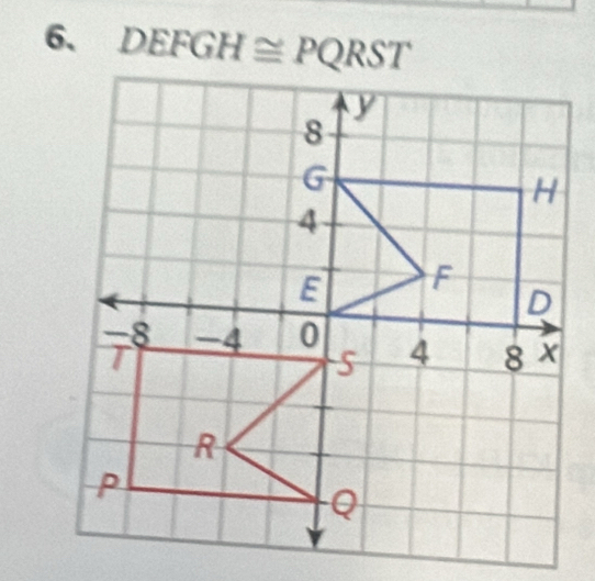 DEFGH≌ PQRST
y
8
G
H
4
E F
D
-8 -4 0 4 8^x
T
R
P
Q