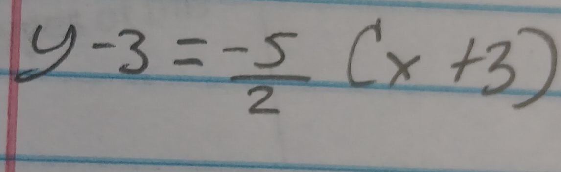 y-3= (-5)/2 (x+3)