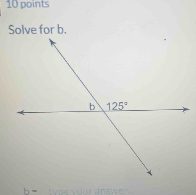 Solve for b.
b= type your answer.