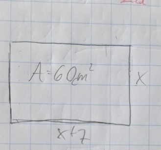 A=60cm^2 X
x+7