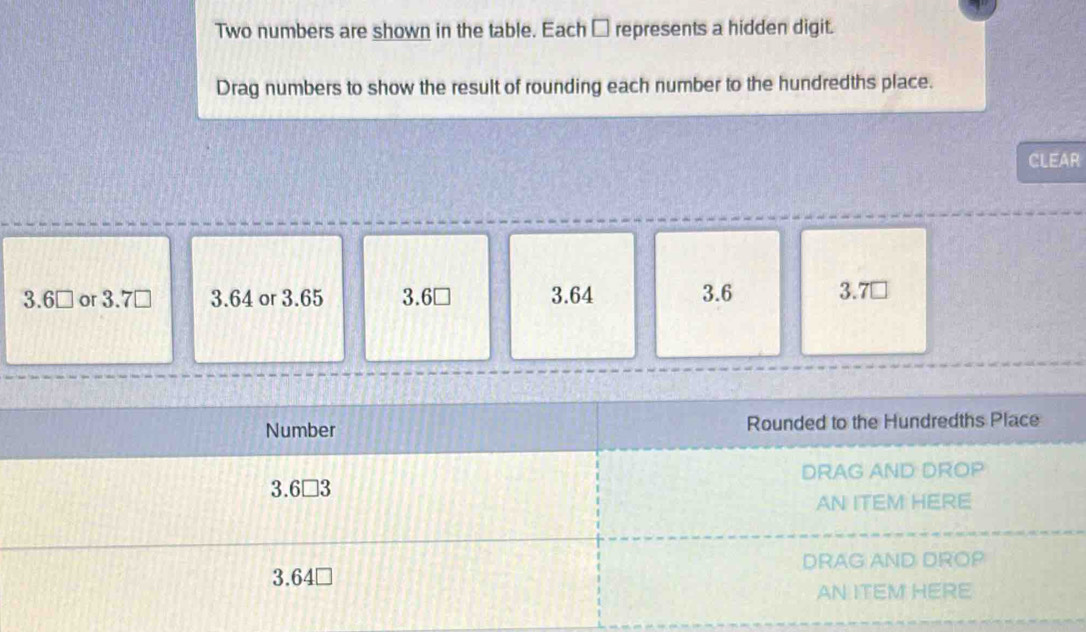 Solved: Two numbers are shown in the table. Each represents a hidden ...