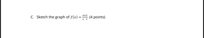 Sketch the graph of f(x)= (x+2)/x-1 . (4 points)