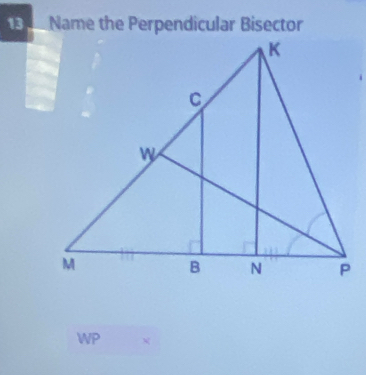 Name the Perpendicular Bisector 
WP