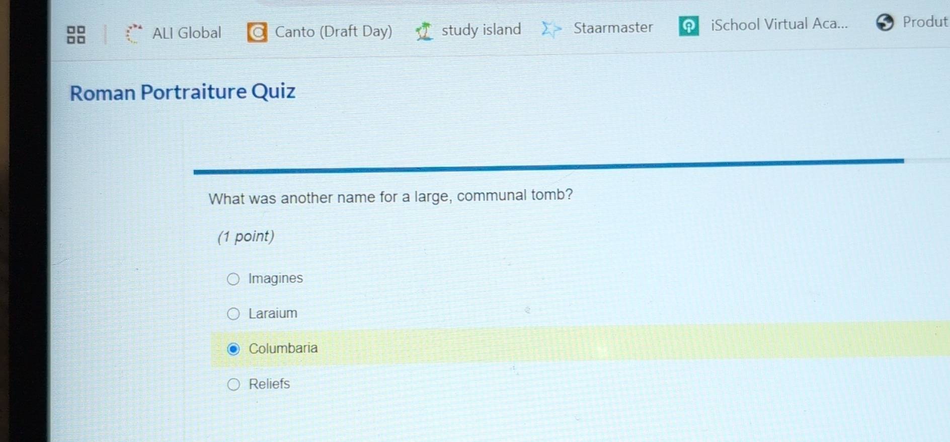Solved: ALI Global Canto (Draft Day) study island Staarmaster A iSchool ...