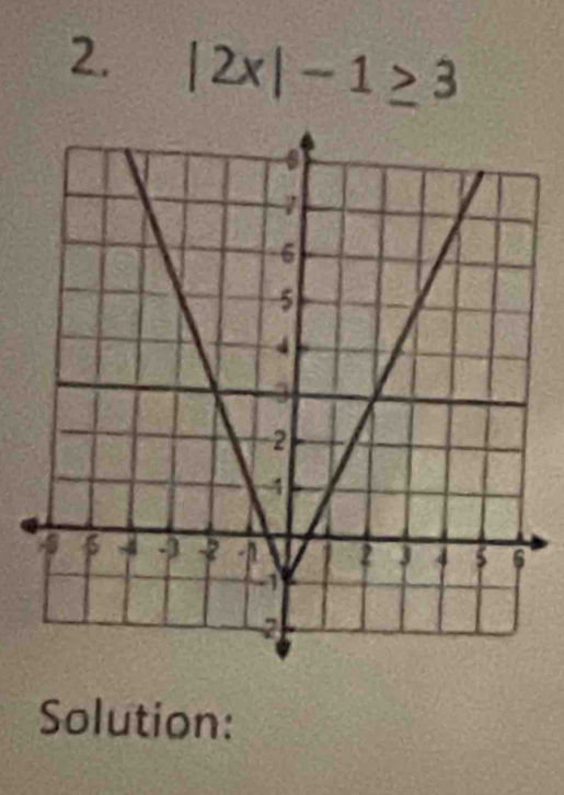 |2x|-1≥ 3
Solution: