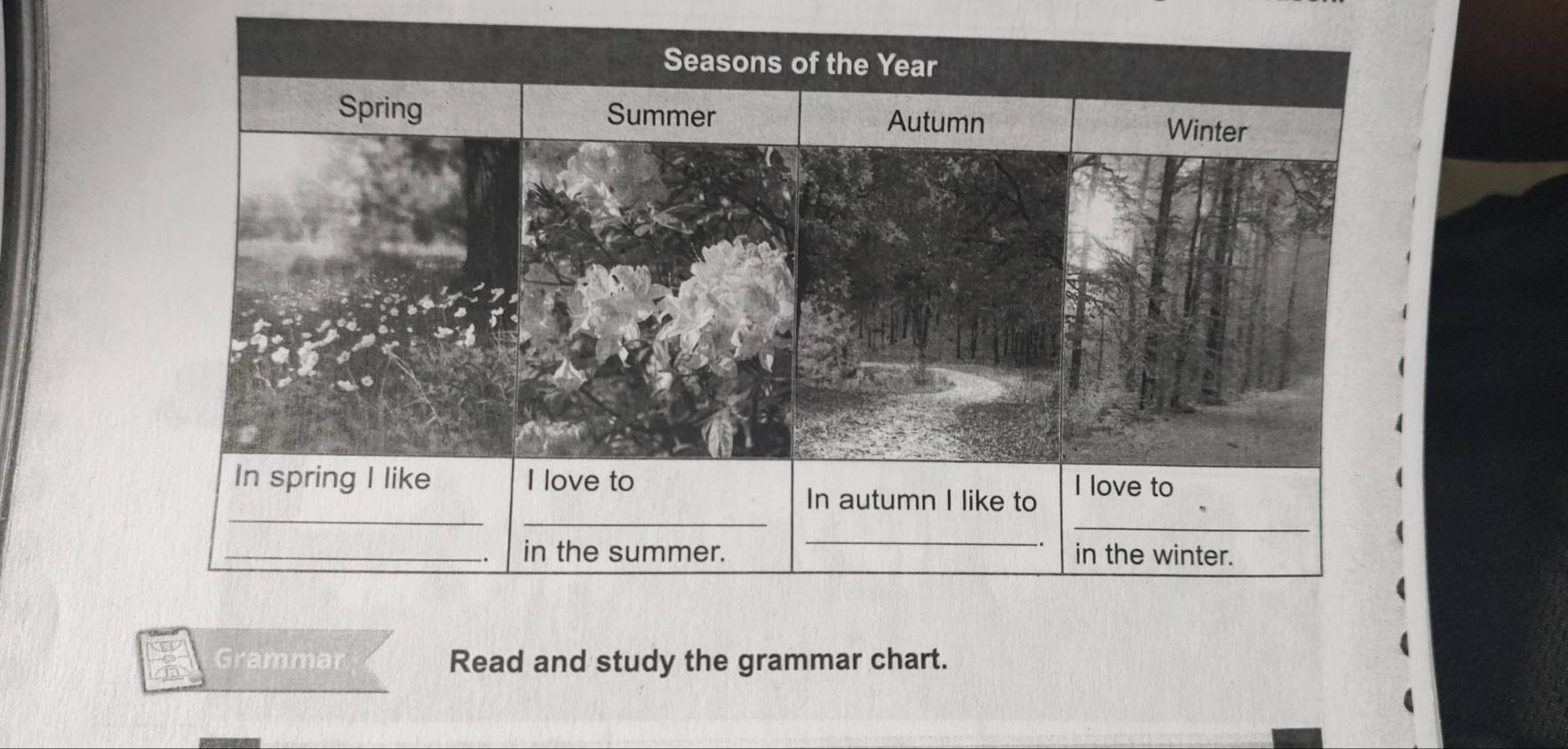 Grammar Read and study the grammar chart.