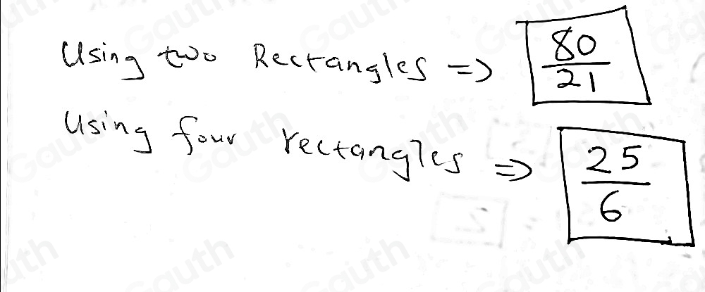 Solved: Using rectangles each of whose height is given by the value of ...
