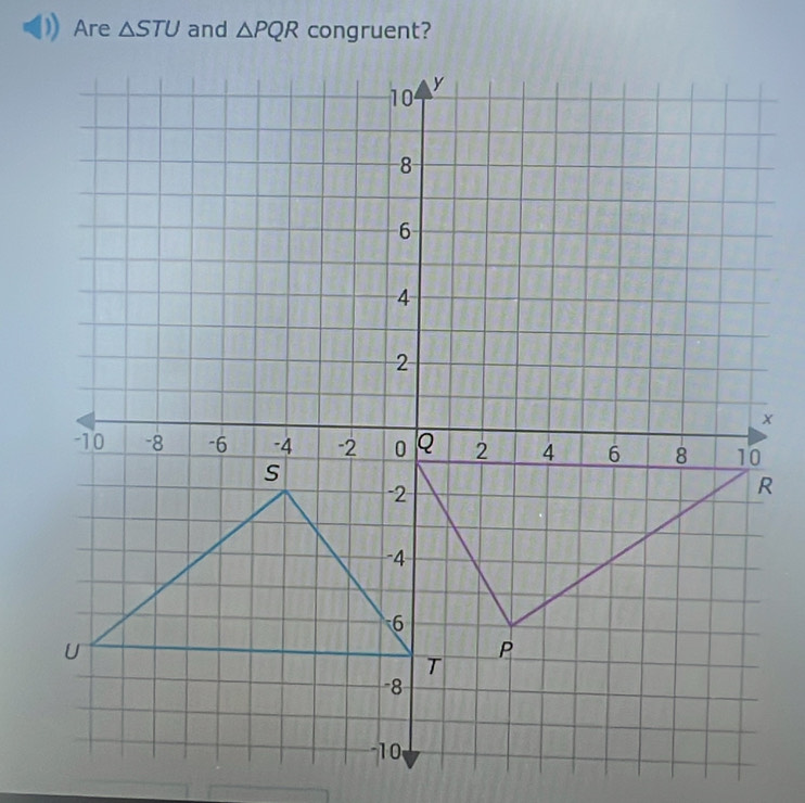 Are △ STU and △ PQR congruent?