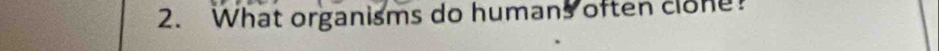 What organisms do humans often clone?