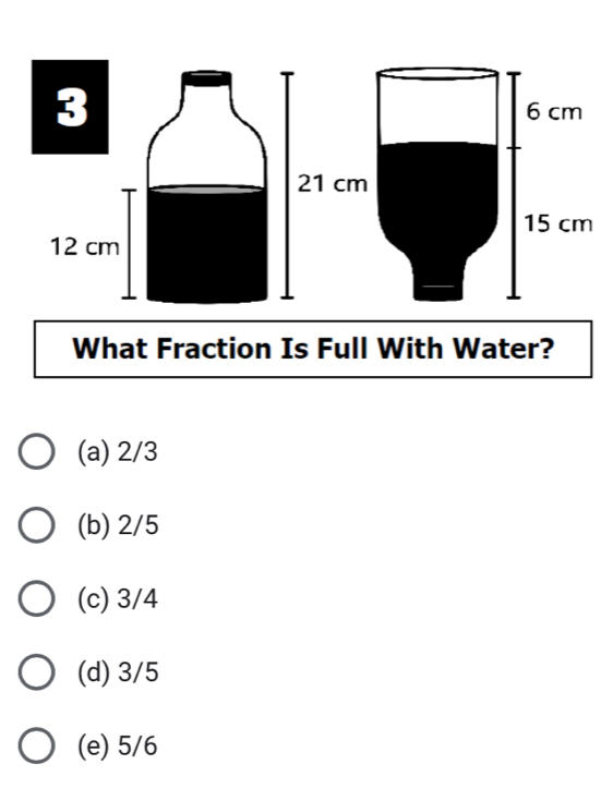 (a) 2/3
(b) 2/5
(c) 3/4
(d) 3/5
(e) 5/6