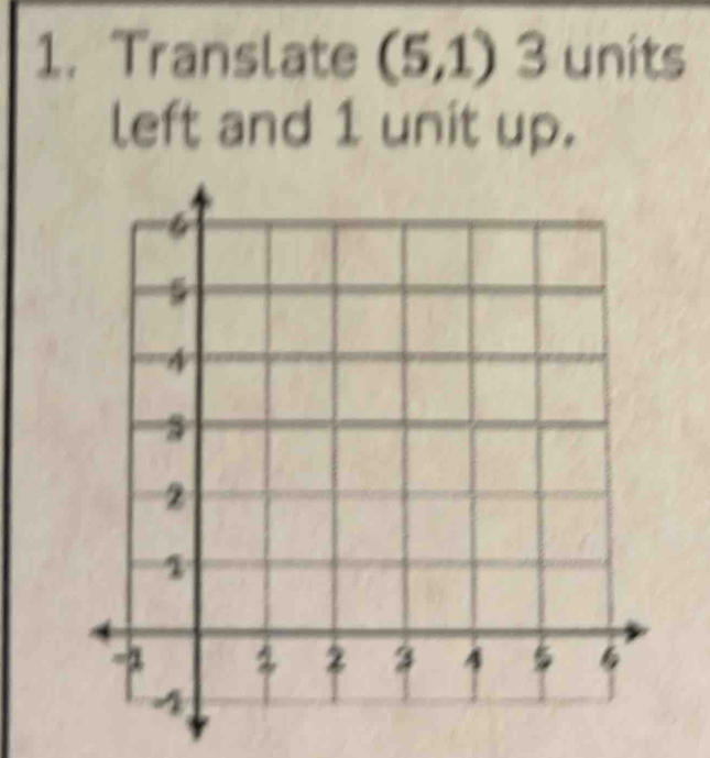 Translate (5,1) 3 units 
left and 1 unit up.