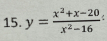 y= (x^2+x-20)/x^2-16 