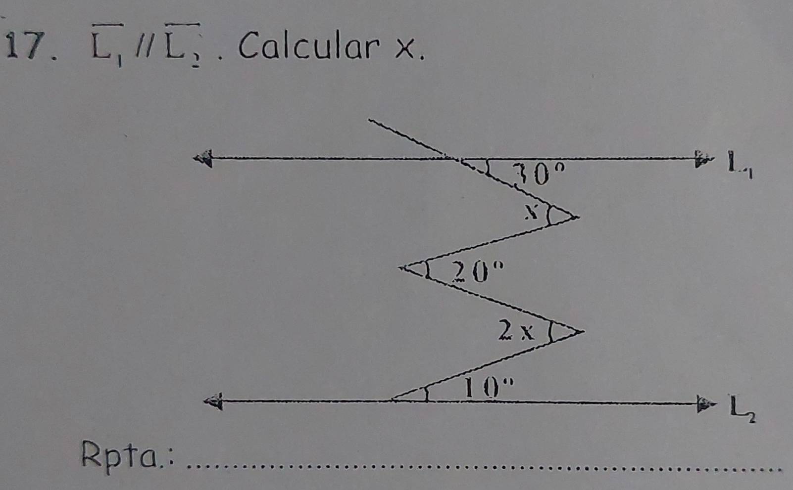 overline L_1//overline L_2. Calcular x.
Rpta.:_
__