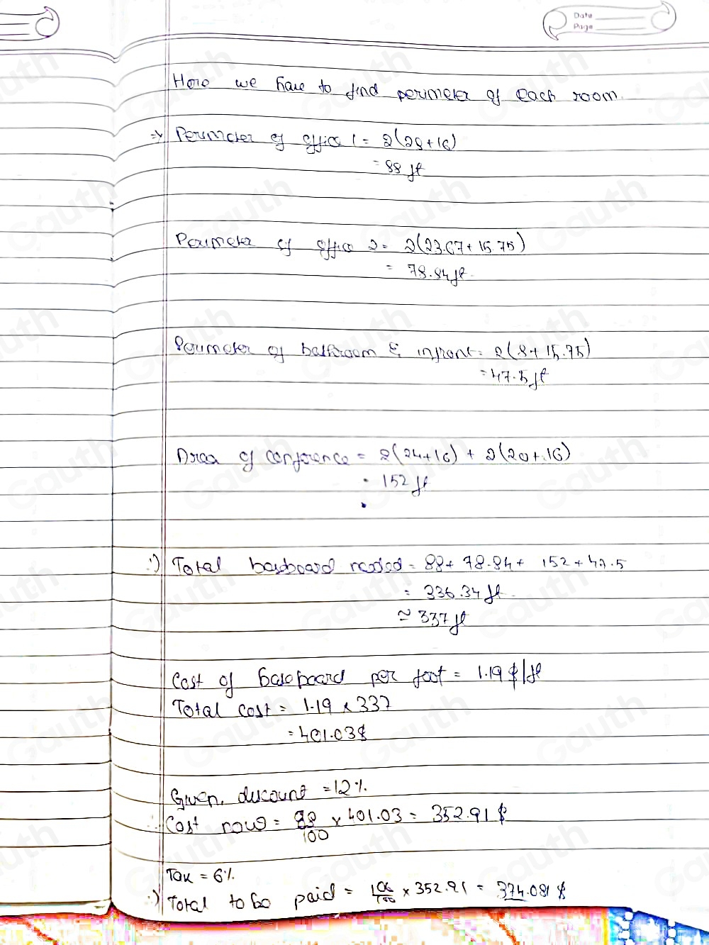 Solved: 150 00102 Introduction to Construction Math 550 ft. T Building ...