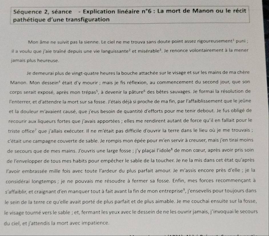 Résolu :Séquence 2, séance - Explication linéaire n°6 : La mort de ...