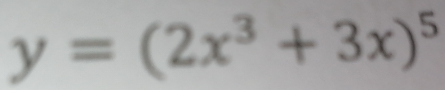 y=(2x^3+3x)^5