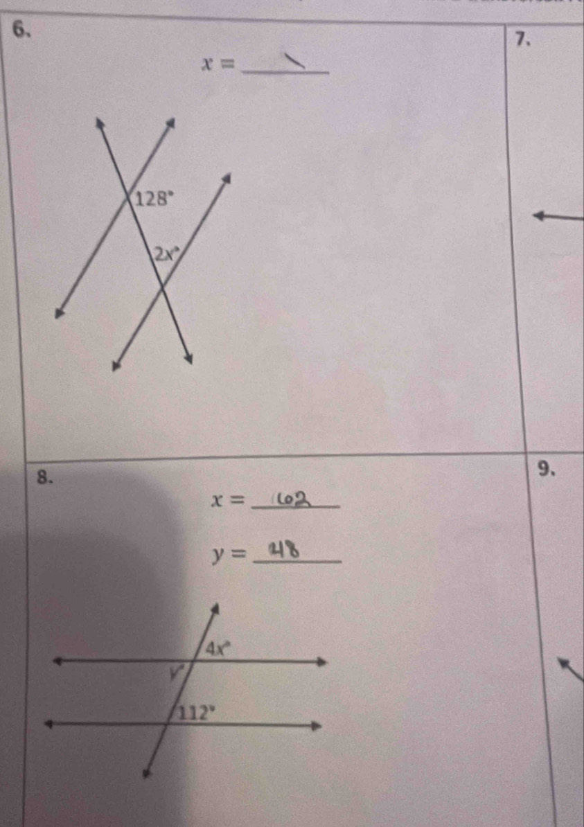 x=
8.
9、
x= _
y= _