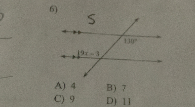 A) 4 B) 7
C) 9 D) 11