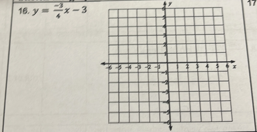 y= (-3)/4 x-3
y
17