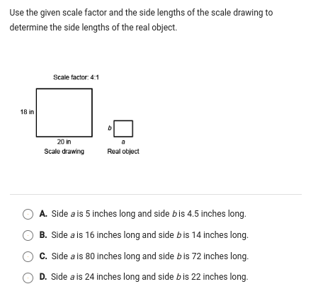 Solved: Use the given scale factor and the side lengths of the scale ...