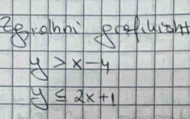 E:ghh edefight
y>x-4
y≤ 2x+1