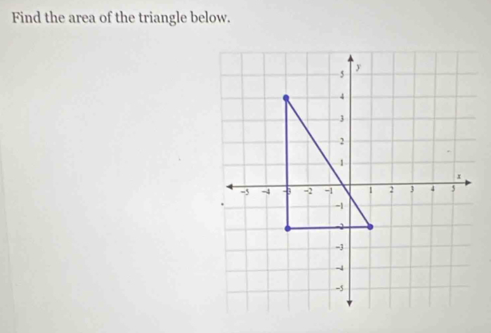 Find the area of the triangle below.