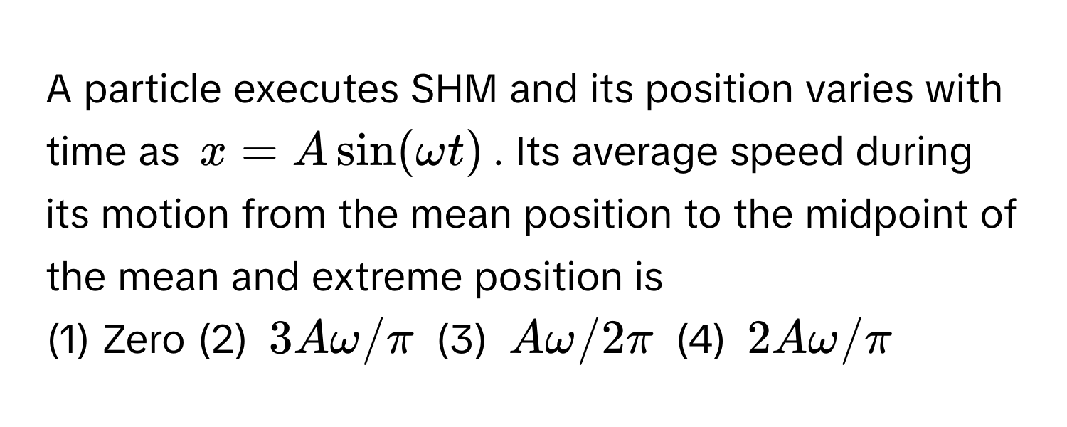 Solved: A particle executes SHM and its position varies with time as $x ...