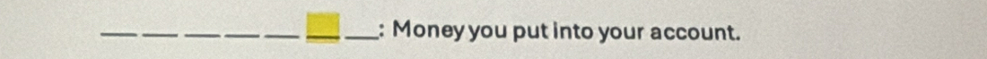 Money you put into your account.